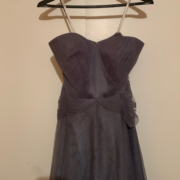 Monique Lhuillier Gray Bridesmaids Dress - Picture 4 of 6